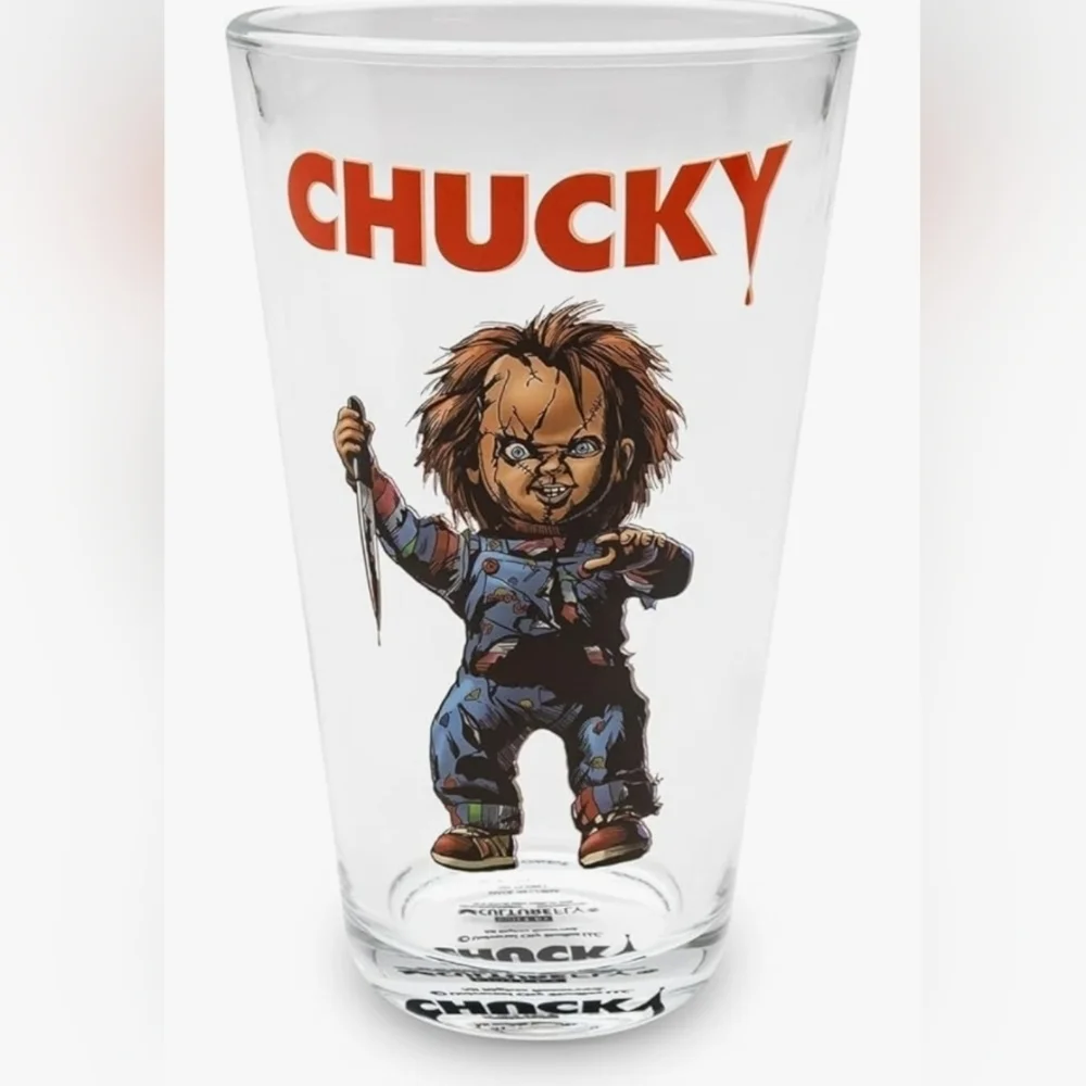 Culture Fly Child's Play Chucky 4 Piece Gift Set 3 Sock Pairs Pint Glass Sz 14+
